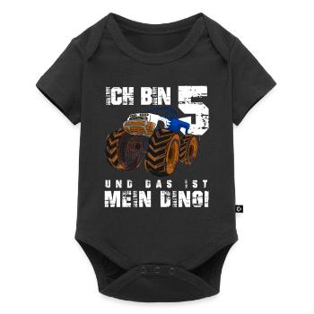 Ich bin 5 und das ist mein Ding, Jungen Geburtstag - Baby Premium Kurzarmbody - Schwarz - Vorne