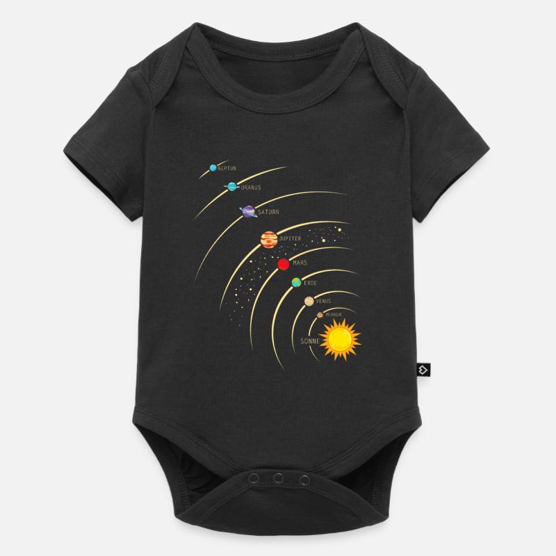 Les planètes dans notre système solaire. Terre, soleil, mars - Body à manches courtes Premium Bébé - noir