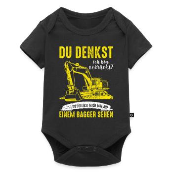 Baggerfahrer Bagger Baggerführer baggern ·Verrückt - Baby Premium Kurzarmbody - Schwarz - Vorne