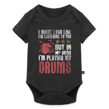 Batteur musicien de Drum - Body à manches courtes Premium Bébé - noir - Devant