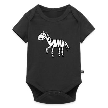 Zebra - Baby Premium Kurzarmbody - Schwarz - Vorne
