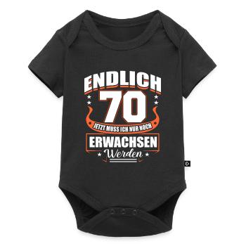 70. Geburtstag - Baby Premium Kurzarmbody - Schwarz - Vorne