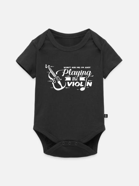 Geige - Baby Premium Kurzarmbody - Schwarz