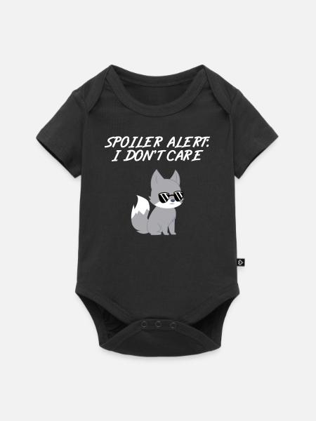 Wolf - Wölfe - Wolffan – Spoiler - Mir egal - Baby Premium Kurzarmbody - Schwarz