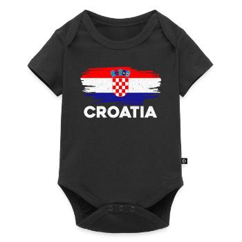 Kroatien - Baby Premium Kurzarmbody - Schwarz - Vorne