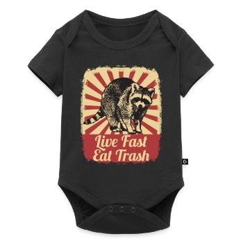 Raton laveur Raton laveur Live Fast Eat Trash Gift - Body à manches courtes Premium Bébé - noir - Devant