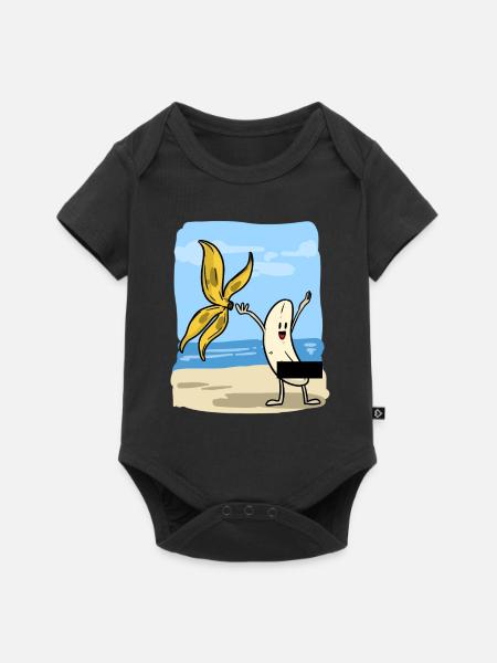 Summer Banana - Baby Premium Kurzarmbody - Schwarz