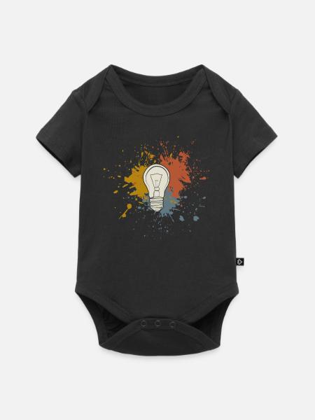 Glühbirne - Baby Premium Kurzarmbody - Schwarz