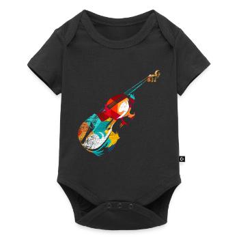 Double bass violin - Baby Premium short-sleeve bodysuit - black - Front