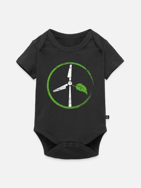 Windenergie - Baby Premium Kurzarmbody - Schwarz