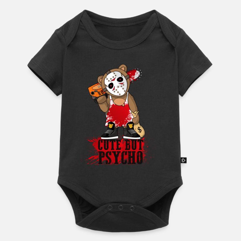 Mignon mais psychopathe avec tronçonneuse - Body à manches courtes Premium Bébé - noir