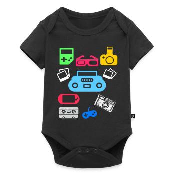 90s 90s party 90s fashion 90s outfit - Baby Premium short-sleeve bodysuit - black - Front
