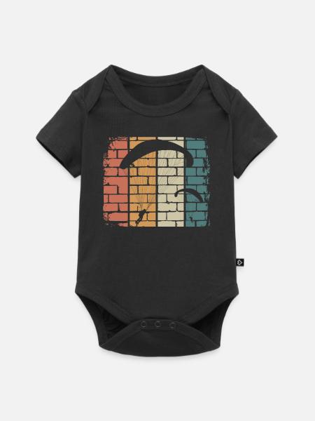 Fallschirm Gleitschirm - Baby Premium Kurzarmbody - Schwarz