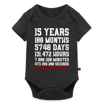 15 Years of Being awesome gift 15th birthday - Baby Premium short-sleeve bodysuit - black - Front