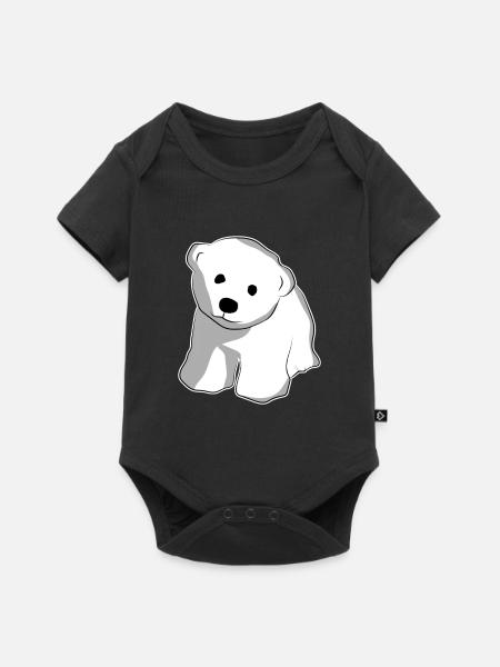 Eisbär Niedliches Tier - Baby Premium Kurzarmbody - Schwarz