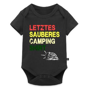 Letztes sauberes Camping Shirt - Baby Premium Kurzarmbody - Schwarz - Vorne