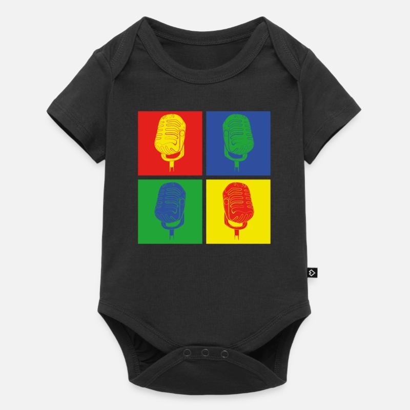 Pop Art Microphone Singer - Baby Premium short-sleeve bodysuit - black