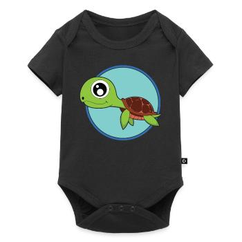 Turtle cute baby animals - Baby Premium short-sleeve bodysuit - black - Front