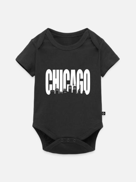 Chicago - Baby Premium Kurzarmbody - Schwarz