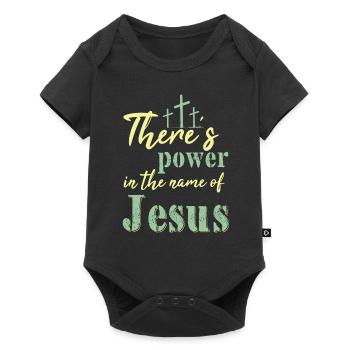 theres power au nom de la chemise de jésus - Body à manches courtes Premium Bébé - noir - Devant