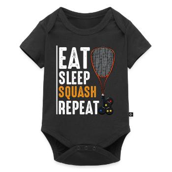 Eat Sleep Squash Repeat Funny sayings gift - Baby Premium short-sleeve bodysuit - black - Front