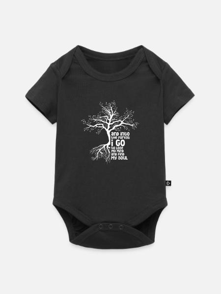 Wald Wälder Holz Baum Bäume Förster Geschenk - Baby Premium Kurzarmbody - Schwarz