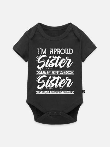 Schwester - Baby Premium Kurzarmbody - Schwarz