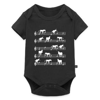 Esel Musiker - Baby Premium Kurzarmbody - Schwarz - Vorne