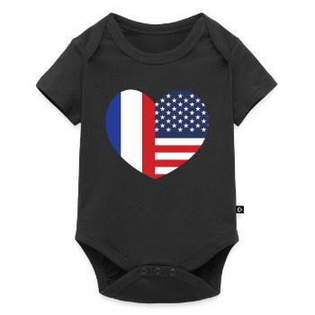 France USA Amitié - Body à manches courtes Premium Bébé - noir - Devant