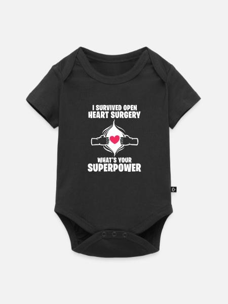 Herz Operation - Baby Premium Kurzarmbody - Schwarz