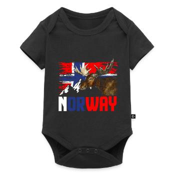 Norway moose - Baby Premium short-sleeve bodysuit - black - Front