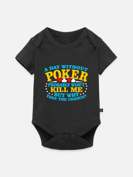 Poker Pokern Geschenk - Baby Premium Kurzarmbody - Schwarz