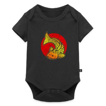 Poisson pêcheur pêcheur pêche pêche koi carpe - Body à manches courtes Premium Bébé - noir - Devant