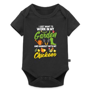 Garden chickens gardening chicken coop gift - Baby Premium short-sleeve bodysuit - black - Front
