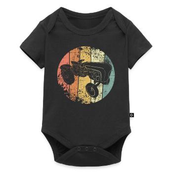 Traktor - Baby Premium Kurzarmbody - Schwarz - Vorne