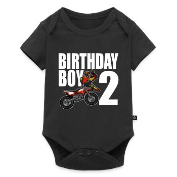 2e anniversaire motocross cadeau 2 ans - Body à manches courtes Premium Bébé - noir - Devant