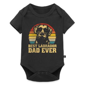 Best Labrador Hund Hunde Dad Ever Vater Papa Retro - Baby Premium Kurzarmbody - Schwarz - Vorne