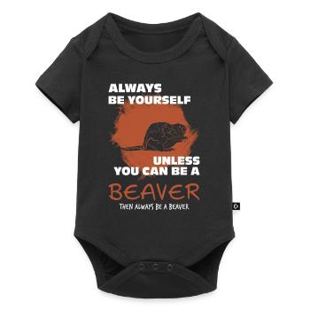 Biber - Baby Premium Kurzarmbody - Schwarz - Vorne