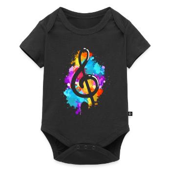 Clé de musique - Body à manches courtes Premium Bébé - noir - Devant