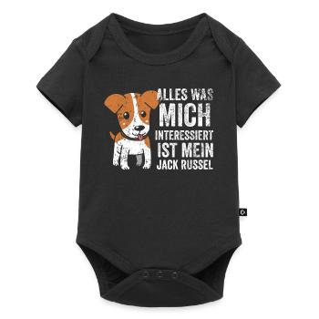 Jack Russel Jagdhund Geschenk - Baby Premium Kurzarmbody - Schwarz - Vorne