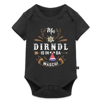Mei Dirndl Is In Da Wäsch Shirt - Baby Premium Kurzarmbody - Schwarz - Vorne