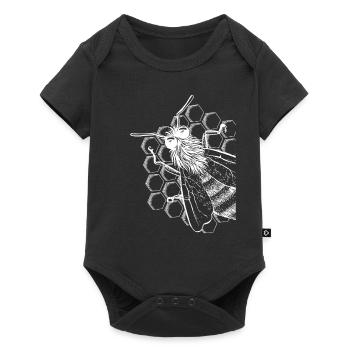 Abeille apiculteur cadeau motif miel - Body à manches courtes Premium Bébé - noir - Devant