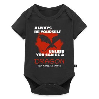 Drache - Baby Premium Kurzarmbody - Schwarz - Vorne