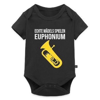 Euphonium - Echte Mädels spielen Euphonium - Baby Premium Kurzarmbody - Schwarz - Vorne