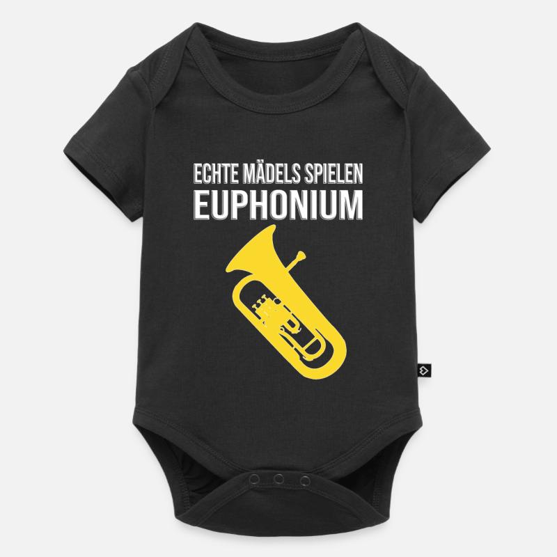 Euphonium - Echte Mädels spielen Euphonium - Baby Premium Kurzarmbody - Schwarz