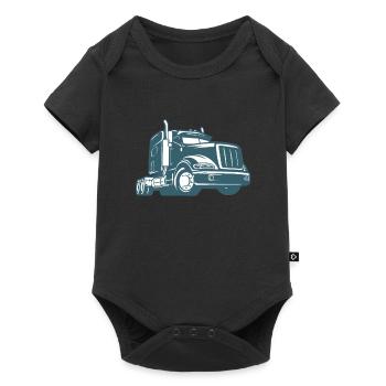 LKW - Baby Premium Kurzarmbody - Schwarz - Vorne