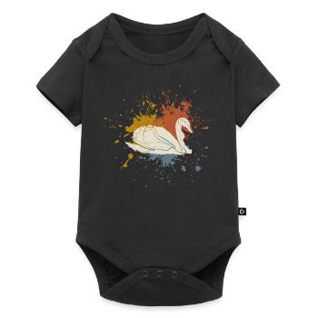Schwan - Baby Premium Kurzarmbody - Schwarz - Vorne