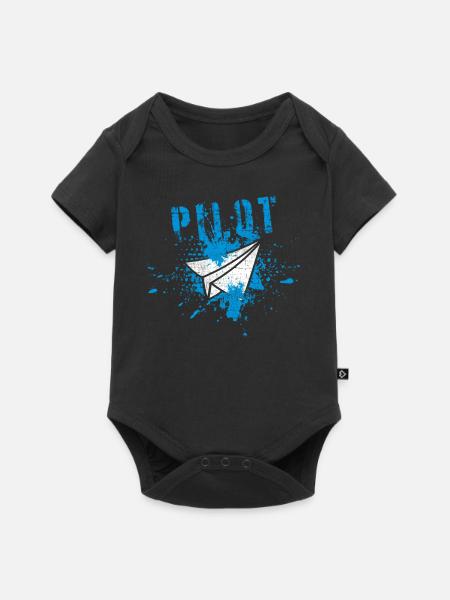 Pilot - Baby Premium Kurzarmbody - Schwarz
