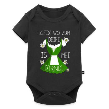 Zefix Wo Zum Deifi Is Mei Dirndl Spaß - Baby Premium Kurzarmbody - Schwarz - Vorne