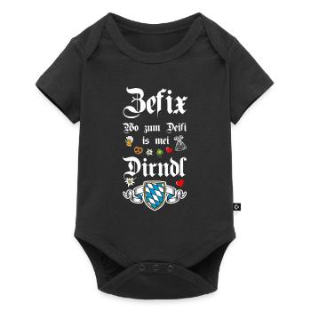 Zefix Wo Zum Deifi Is Mei Dirndl Spaß - Baby Premium Kurzarmbody - Schwarz - Vorne